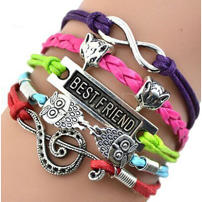 Suede & Imitation Leather Cord Knitted Multi-strand Bracelets WGD6FE3-25-1
