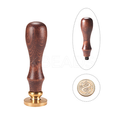 DIY Letter Scrapbook Brass Wax Seal Stamps and Wood Handle Sets AJEW-PH0010-S-1
