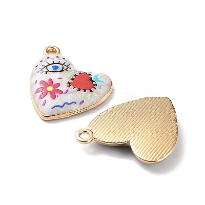 Rack Plating Alloy Enamel Pendants FIND-E043-01KCG-1