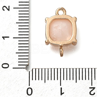 Brass Glass Imitation Gemstone Connector Charms KK-Z076-01G-05-1