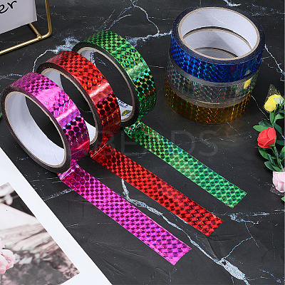 50M Laser Shining Bopp Plastic Scrapbook Decorative Adhesive Tapes AJEW-WH20002-57A-04-1