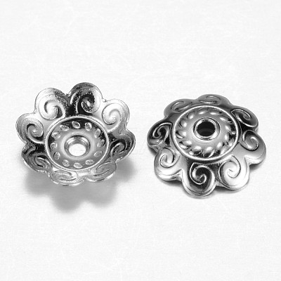 Tarnish Resistant 201 Stainless Steel Bead Caps STAS-G073-73P-1