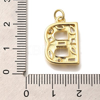 Brass Micro Pave Clear Cubic Zirconia Pendants KK-G521-01G-B-1