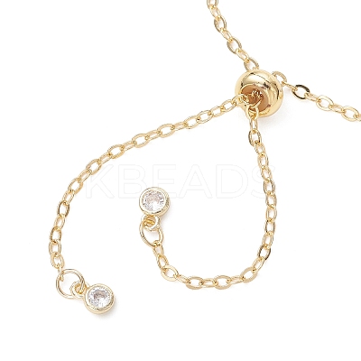 2MM Brass Cable Chain Slider Bracelet Making AJEW-JB01560-1