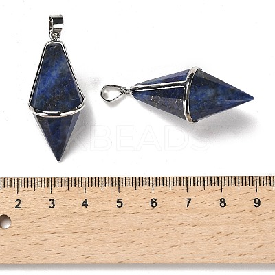 Natural Lapis Lazuli Pointed Pendants G-F763-04P-07-1