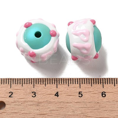 Hand Painted Acrylic with Enamel Beads MACR-K354-38P-1