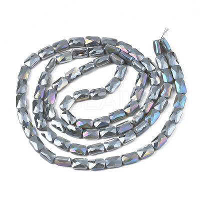 Electroplate Opaque Solid Color Glass Beads Strands EGLA-N002-25-A09-1