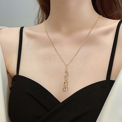 4Pcs 4 Style Eco-Friendly Brass Micro Pave Cubic Zirconia with Glass Pendants KK-SZ0005-79-1