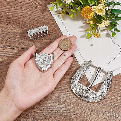 Belt Zinc Alloy Buckle Sets FIND-WR0011-02P-1