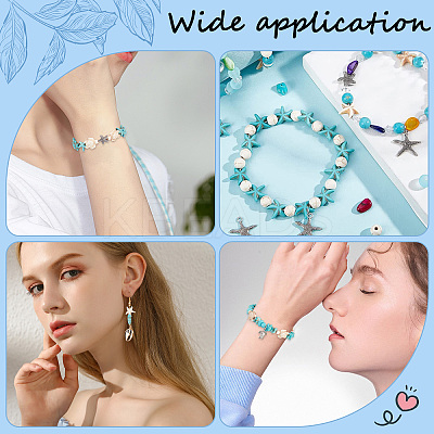200Pcs 4 Styles Synthetic Howlite & Turquoise & Magnesite Beads G-SC0002-44-1