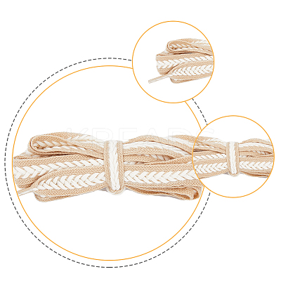 5 Pairs 5 Colors Two Tone Flat Polyester Braided Shoelaces DIY-FH0005-41A-02-1