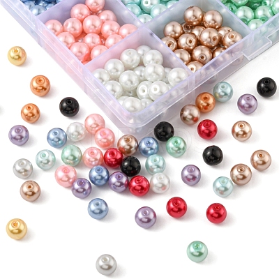 360Pcs 12 Colors Baking Paint Glass Pearl Beads HY-YW0001-03A-1