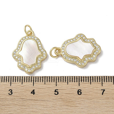 Brass Micro Pave Cubic Zirconia Pendants KK-G485-22B-G-1
