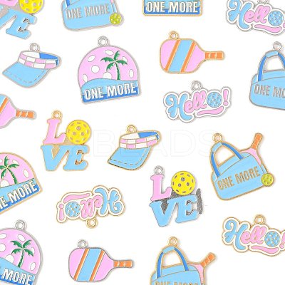 24Pcs 12 Styles Alloy Enamel Pendants ENAM-FS0003-68-1