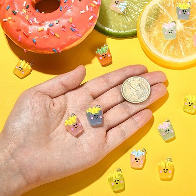 35Pcs 7 Colors Transparent Resin Pendants RESI-CJ0003-14-1
