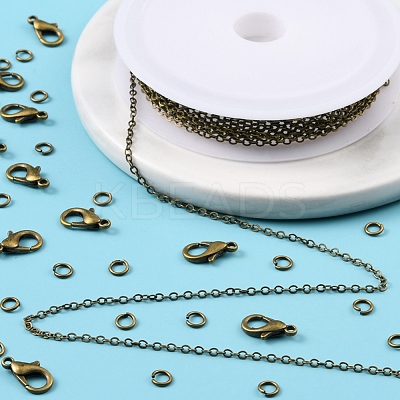 DIY 3m Brass Cable Chain Jewelry Making Kit DIY-YW0005-75AB-1