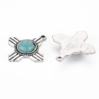 Tibetan Style Alloy Pendants PALLOY-S120-294AS-RS-1