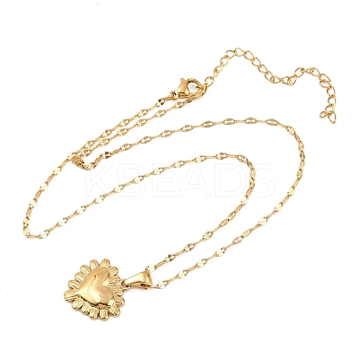 304 Stainless Steel Heart Pendant Necklaces for Women NJEW-G191-01G-1