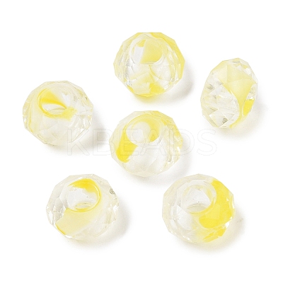 Two Tone Glass European Beads GDA009-2-1