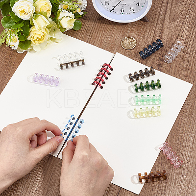 52Pcs 13 Colors Plastic 5-Hole Loose Binders Binding DIY-MA0006-76-1