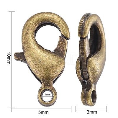 Brass Lobster Claw Clasps X-KK-901-AB-NF-1