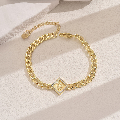 Virgin Marry Theme Brass Micro Pave Clear Cubic Zirconia Link Bracelets SO7559-2-1