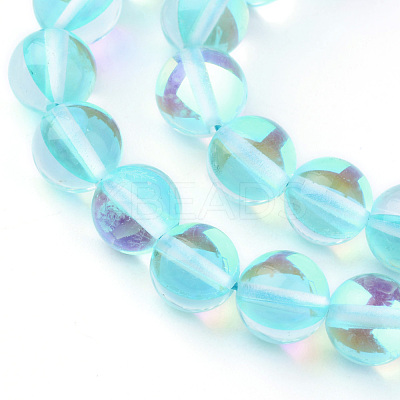 Synthetic Moonstone Beads Strands G-R375-8mm-B04-1