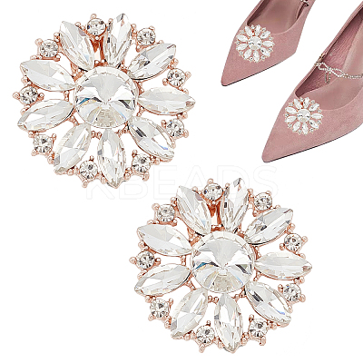 AHADEMAKER 2Pcs Detachable Flower Shoe Decoration AJEW-GA0004-25-1