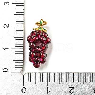 Natural Garnet Round Cluster Pendants LS-G-D094-07G-1