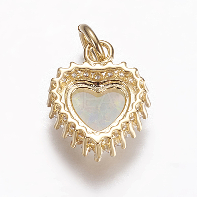 Brass Micro Pave Cubic Zirconia Charms ZIRC-G141-01G-B-1