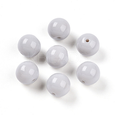 Opaque Solid Color Glass Beads GLAA-N007-10mm-A08-1