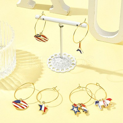 Independence Day DIY Wine Glass Charms Making Kits DIY-FS0009-55-1
