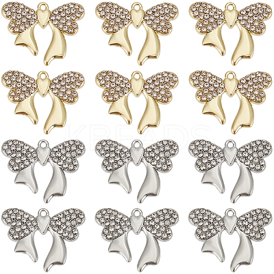 20Pcs 2 Colors Rack Plating Alloy Rhinestone Pendants FIND-SC0014-29-1