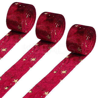 3M Double Sided Star Gold Stamping Flannelette Ribbons for Sewing Craft SRIB-GF0001-55A-1