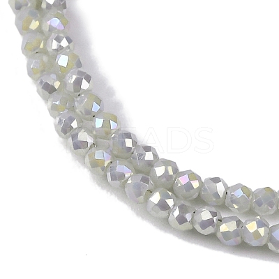 Transparent Electroplate Glass Beads Strands EGLA-H107-01A-B02-1