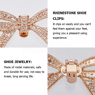 4Pcs Alloy Rhinestone Shoe Decoration AJEW-GF0009-29KCG-1