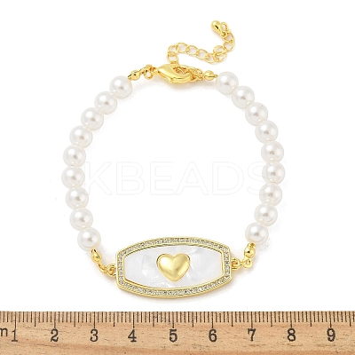 Brass Micro Pave Clear Cubic Zirconia Bracelets BJEW-S158-04G-1