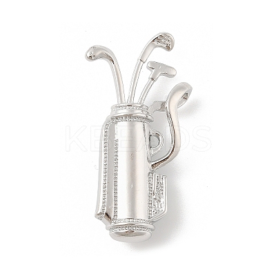 Golf Club Alloy Cubic Zirconia Brooches JEWB-M050-01P-03-1