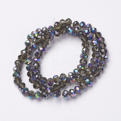 Electroplate Transparent Glass Beads Strands EGLA-A034-T4mm-Q10-1