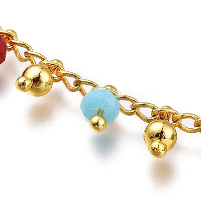 Brass Curb Chains Anklets AJEW-AN00310-1