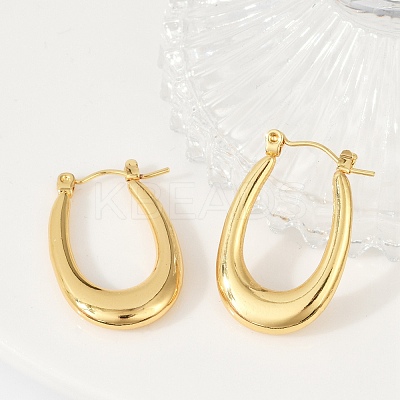 304 Stainless Steel Rhinestone Hoop Earrings for Women EJEW-U046-08B-G-1