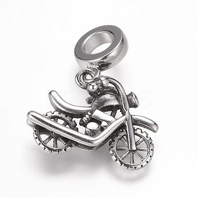 304 Stainless Steel European Dangle Charms OPDL-K001-02AS-1