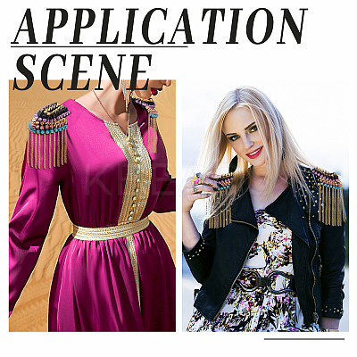 2Pcs Fashionable Tassel Epaulettes AJEW-PH0003-82-1