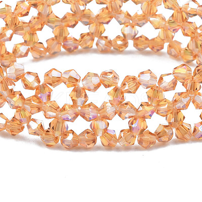 Bling Glass Beaded Stretch Bracelet BJEW-N018-03-1