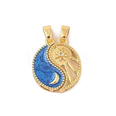 Brass Micro Pave Cubic Zirconia Pendants KK-R100-04G-1