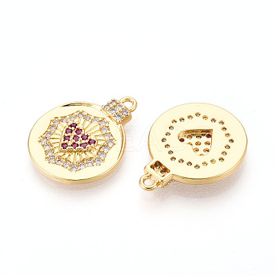 Brass Micro Pave Cubic Zirconia Pendants KK-N265-32G-1