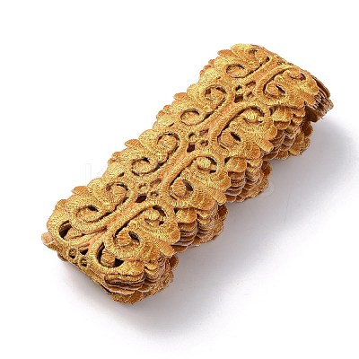Floral Embroidery Iron on/Sew on Polyester Ribbon Patches OCOR-WH0080-76A-1
