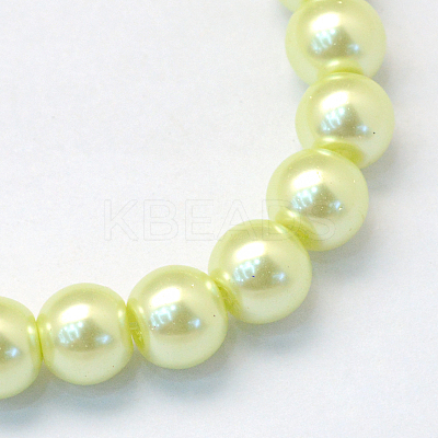 Baking Paint Pearlized Glass Pearl Round Bead Strands HY-Q330-8mm-46-1