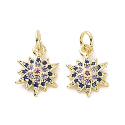 Brass Micro Pave Cubic Zirconia Charms KK-E068-VF163-1