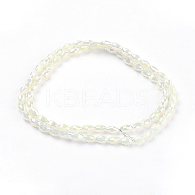 1 Strand Electroplate Glass Beads Strands X-EGLA-J013-4X6mm-F03-1